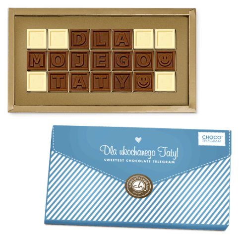 Telegram z czekolady dla tatyTelegram z czekolady dla taty