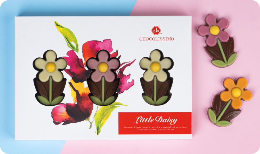 czekoladowe kwiaty jako prezent na Dzień Kobiet w biurze